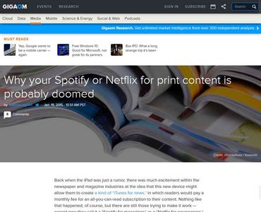 Why your Spotify or Netflix for print content is probably doomed