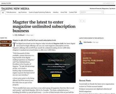 Magzter the latest to enter magazine unlimited subscription business