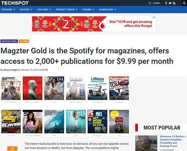 Magzter Gold is the Spotify for magazines, offers access to 2,000+ publications for $9.99 per month