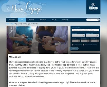Magzter featured among the 7 Best Travel Apps