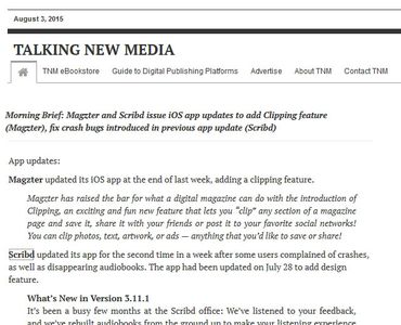 Magzter updates its iOS app adding a Clipping feature
