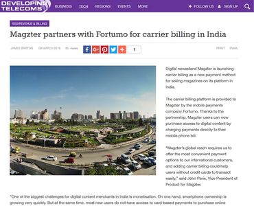 Magzter partners with Fortumo for carrier billing in India