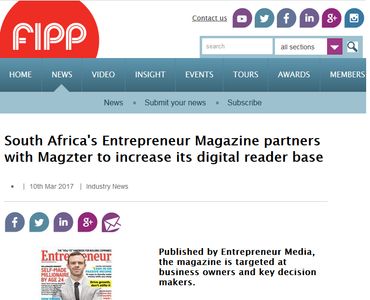 South Africa's Entrepreneur Magazine partners with Magzter to increase its digital reader base