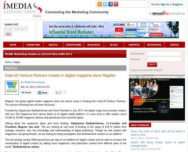 Indo-US Venture Partners invests in digital magazine store Magzter