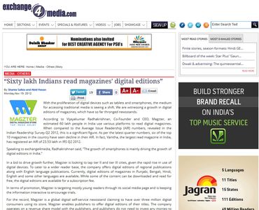 Sixty lakh Indians read magazines' digital editions