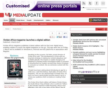 Forbes Africa magazine launches a digital edition