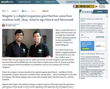 Magzter is a digital magazines giant that has come from nowhere (well, okay, Asia) to sign Hearst and Newsweek