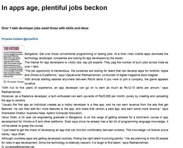 In apps age, plentiful jobs beckon