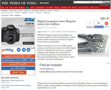 Digital magazine store Magzter raises $10 million