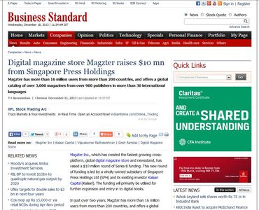 Digital magazine store Magzter raises $10 mn from Singapore Press Holdings