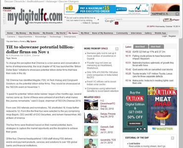 TiE to showcase potential billion-dollar firms on Nov 1