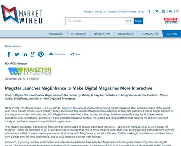 Magzter Launches MagEnhance to Make Digital Magazines More Interactive